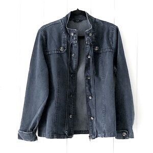 Haggar Dark Wash Nautical Buttons Jean Jacket Size 12